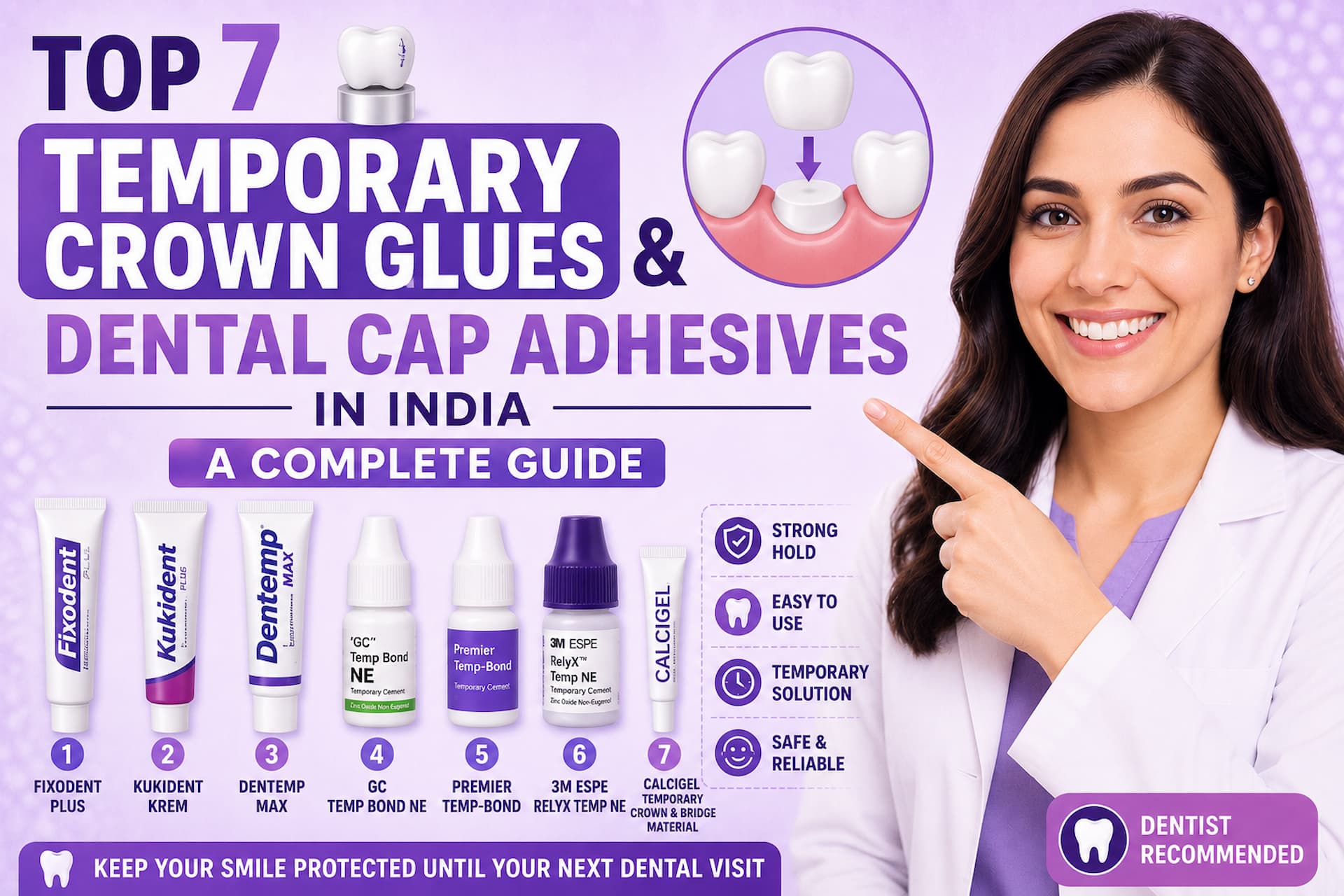 Top 7 Temporary Crown Glues & Dental Cap Adhesives in India A Complete Guide