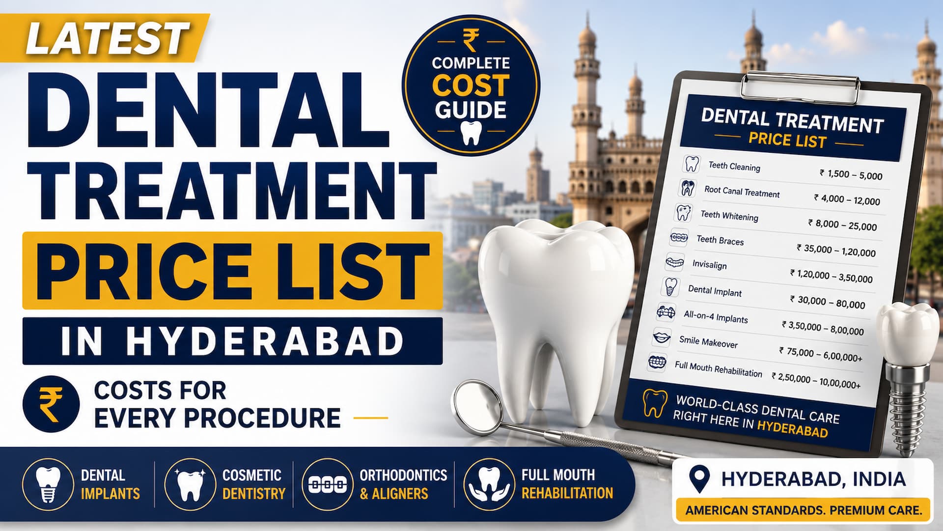 Latest Dental Treatment Price List in Hyderabad